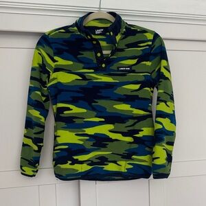 Lands' End boys Multicolor Camouflage Fleece Top